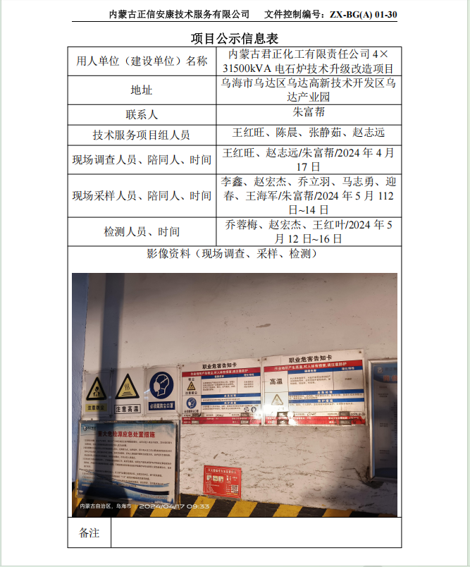 內(nèi)蒙古君正化工有限責(zé)任公司 4× 31500kVA 電石爐技術(shù)升級(jí)改造項(xiàng)目控評(píng)